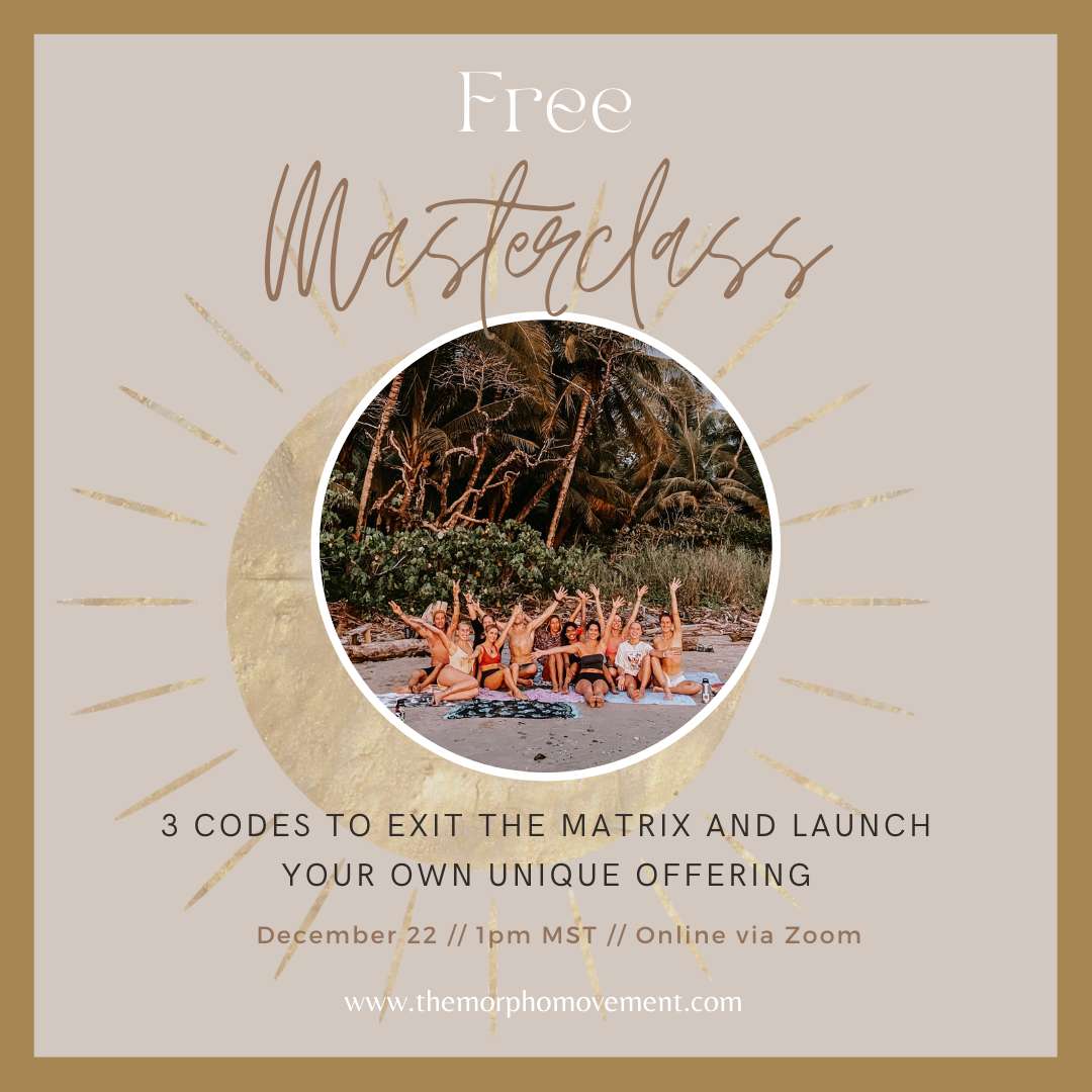 FREE MASTERCLASS ☽ 3 Codes to exit the Matrix and launch your own Retreat & unique offering